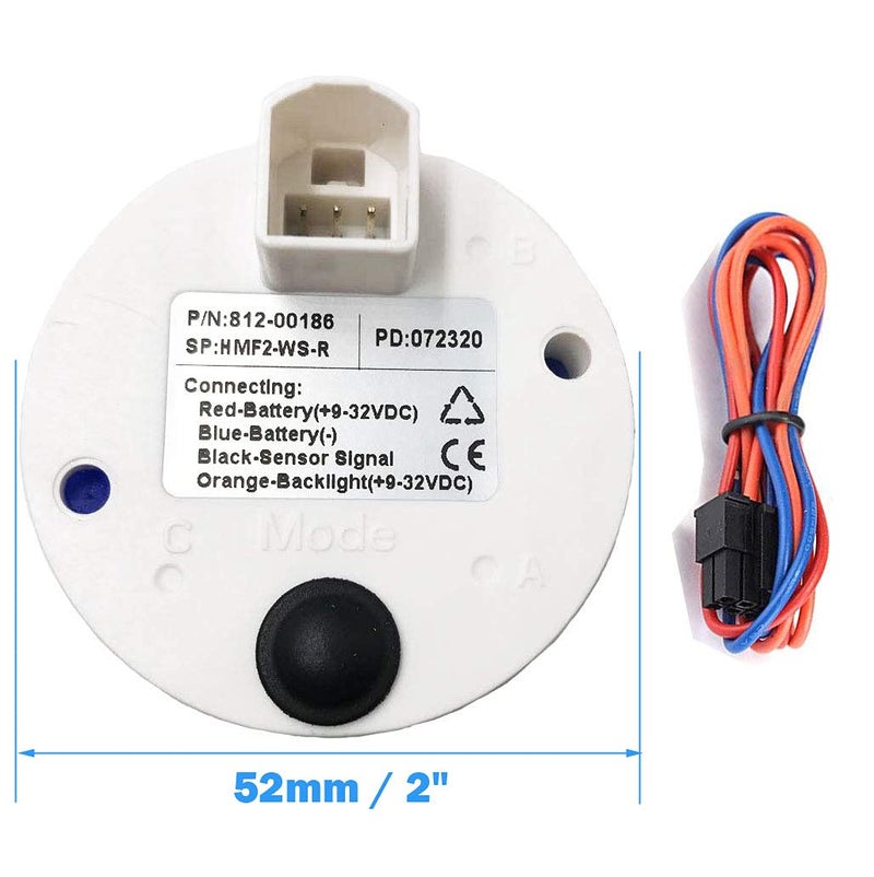 SAMDO Universal Fuel Gauge Digital Fuel Level Gauge Marine Fuel Meter Full Waterproof Signal Adjustable 7 Color Backlight 52mm 12V/24V 0-190ohm, 240-33ohm, 240-30ohm, 0-180ohm, 10-180ohm - Image 3